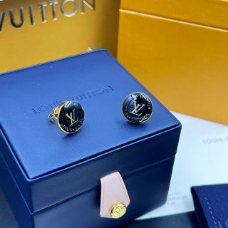 Louis Vuitton Obsidian Monogram Stud Earrings
