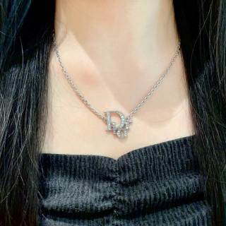 Dior Lumière Crystal Letter Pendant Necklace