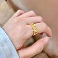 CHANEL Elara Gold Letter Accent Ring