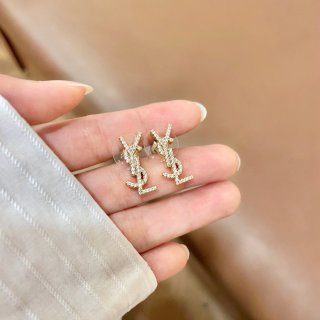 YSL Cassandre Crystal Mini Stud Earrings