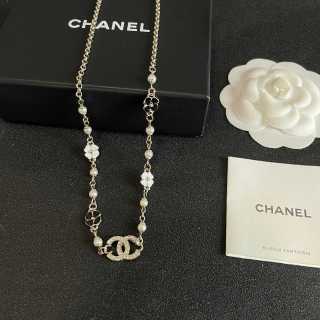 CHANEL Blossom Pearl Accent Chain Necklace