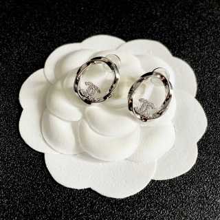 CHANEL Silver Orbit Charm Earrings