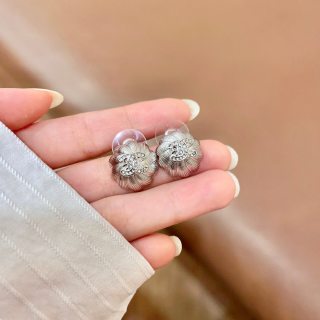 CHANEL Camellia Stud Earrings