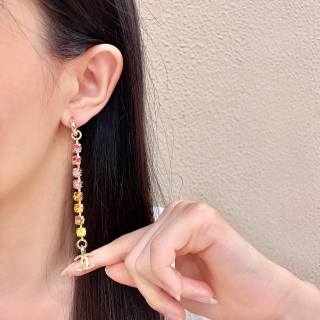 CHANEL Rainbow Bloom CC Cascade Earrings