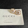 Gucci GG Pearl Frame Stud Earrings