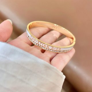 Dior Oblique Crystal Engraved Bangle