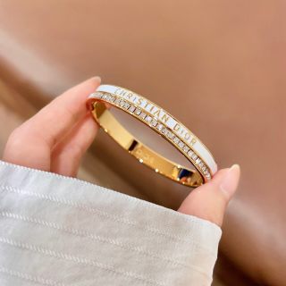 Dior Oblique Crystal Engraved Bangle