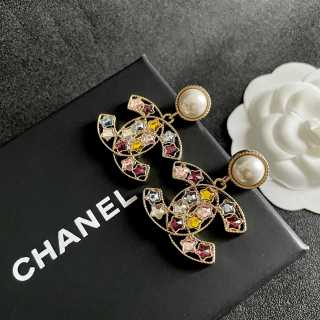 Chanel Signature Pearl Crystal CC Drop Earrings