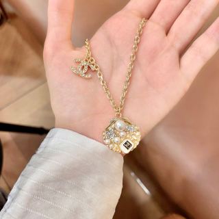 Chanel Elegant Gemstone Charm Necklace
