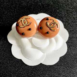 Chanel Color Pop Round Enamel Earrings