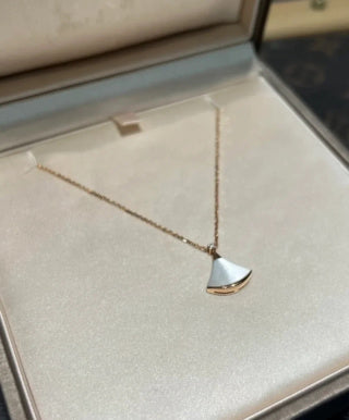 Bvlgari Rose Gold Fan Pendant Necklace – Elegant Luxury Jewelry