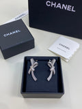 CHANEL Bellarienne Crystal Bow Stud Earrings