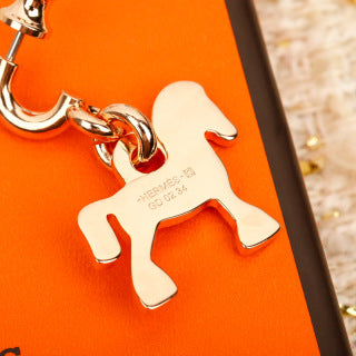 Hermès Équestre Horse Charm Drop Earrings