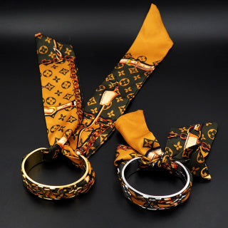 Louis Vuitton Monogram Silk Charm Cuff Bracelet