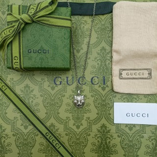 Gucci Interlocking G Lion Head Pendant Necklace