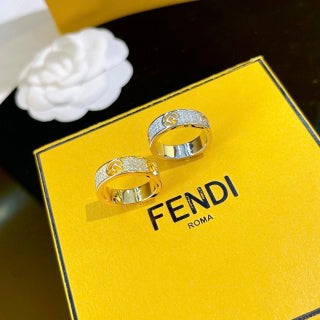 FENDI Pavé Signature Band Ring