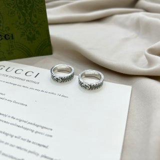 Gucci GG Crystal Stripe Silver Ring
