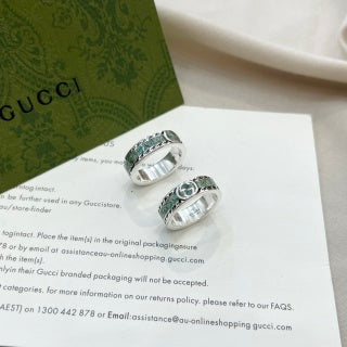 Gucci GG Crystal Stripe Silver Ring
