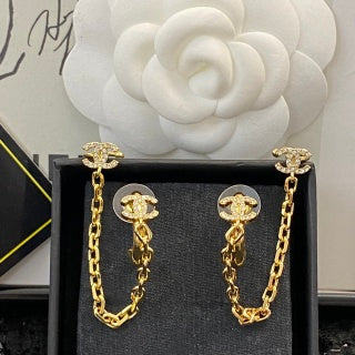 CHANEL Lavinia Chain Charm Drop Earrings