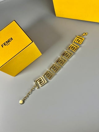 FENDI FF Square Link Charm Bracelet