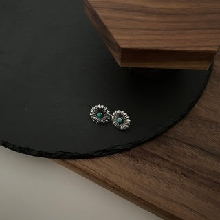 Gucci GG Floral Turquoise Accent Stud Earrings