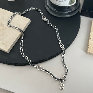 Gucci GG Interlocking Link Silver Chain Necklace