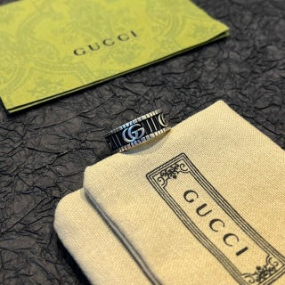 Gucci Engraved Double G Band Ring