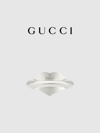 Gucci GG Heart Engraved Signet Ring