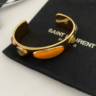 YSL Amber Stone Gold Cuff Bracelet