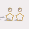 Fendi Stella FF Geometric Star Drop Earrings