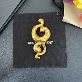 YSL Sculpted Spiral Gold Statement Brooch
