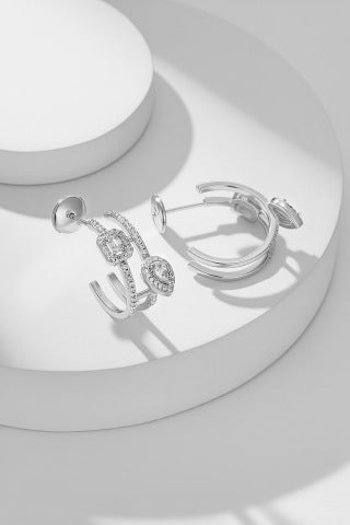 Messika Move High Jewelry Diamond Hoop Stud Earrings
