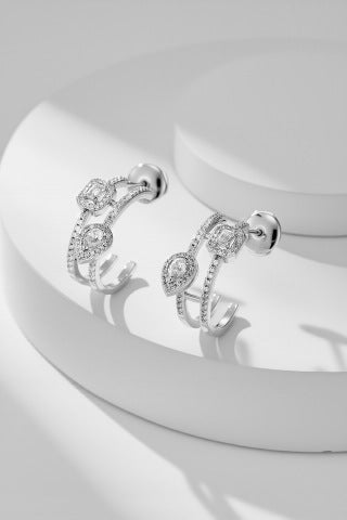 Messika Move High Jewelry Diamond Hoop Stud Earrings