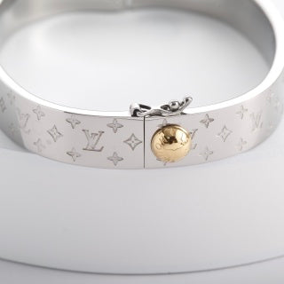 Louis Vuitton Silver Monogram Cuff Bracelet