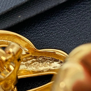 YSL Interwoven Gold Wave Clip-On Earrings