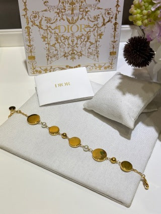 Dior Celestial CD Medallion Pearl Charm Bracelet