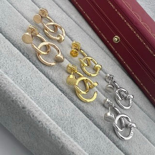 Cartier polished double-nail stud earrings