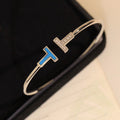 Tiffany T Enamel Diamond Wire Bracelet – Modern Luxury Jewelry