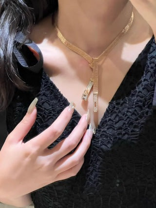 Hermès Lasso H Pavé Long Drop Necklace
