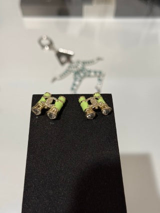 CHANEL Bamboo Garden CC Stud Earrings