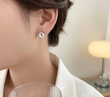 Messika Lucky Move Medallion Diamond Stud Earrings