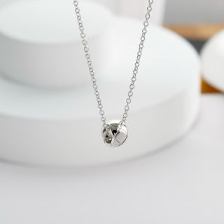 Modern Silver Orb Charm Necklace