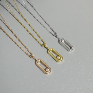 Messika Move Slim Oval Diamond Pendant Necklace