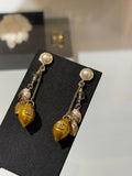 Chanel Pearl Gold Fruit Charm Drop Earrings – Elegant Luxury Fashion Jewelry