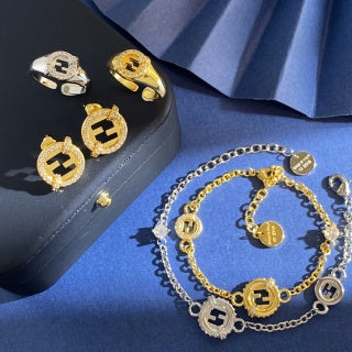 Fendi Celestia FF Pavé Circle Stud Earrings