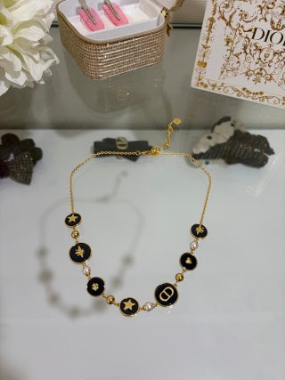 Dior Oblique Star Medallion Pearl Necklace