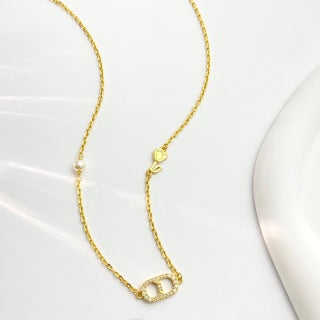 Dior CD Minimal Gold Chain Necklace