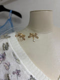Dior Butterfly Pearl Crystal CD Stud Earrings
