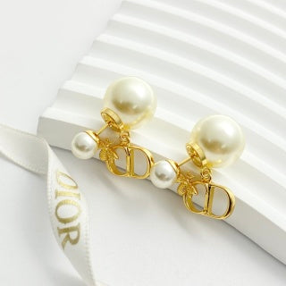 Dior Pearl CD Butterfly Stud Earrings