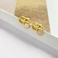Dior Clover CD Pearl Charm Stud Earrings
